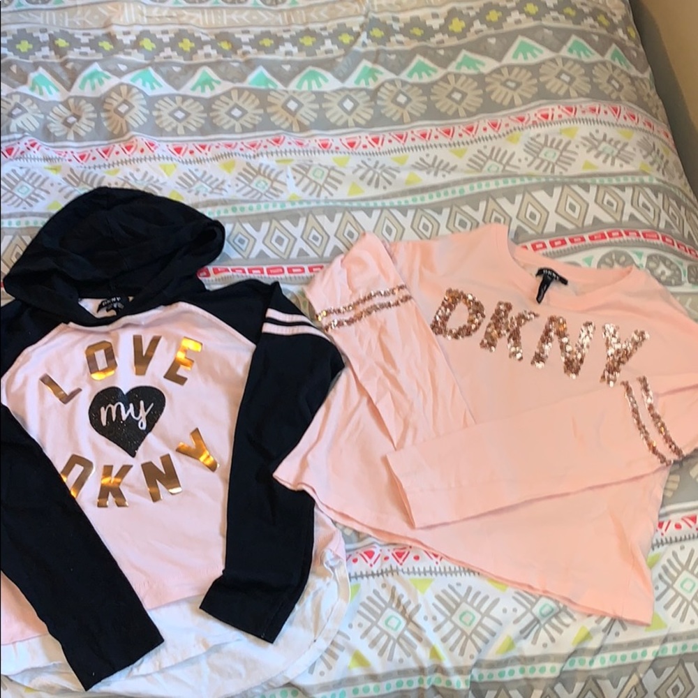 DKNY long sleeve tops girls size L (12)